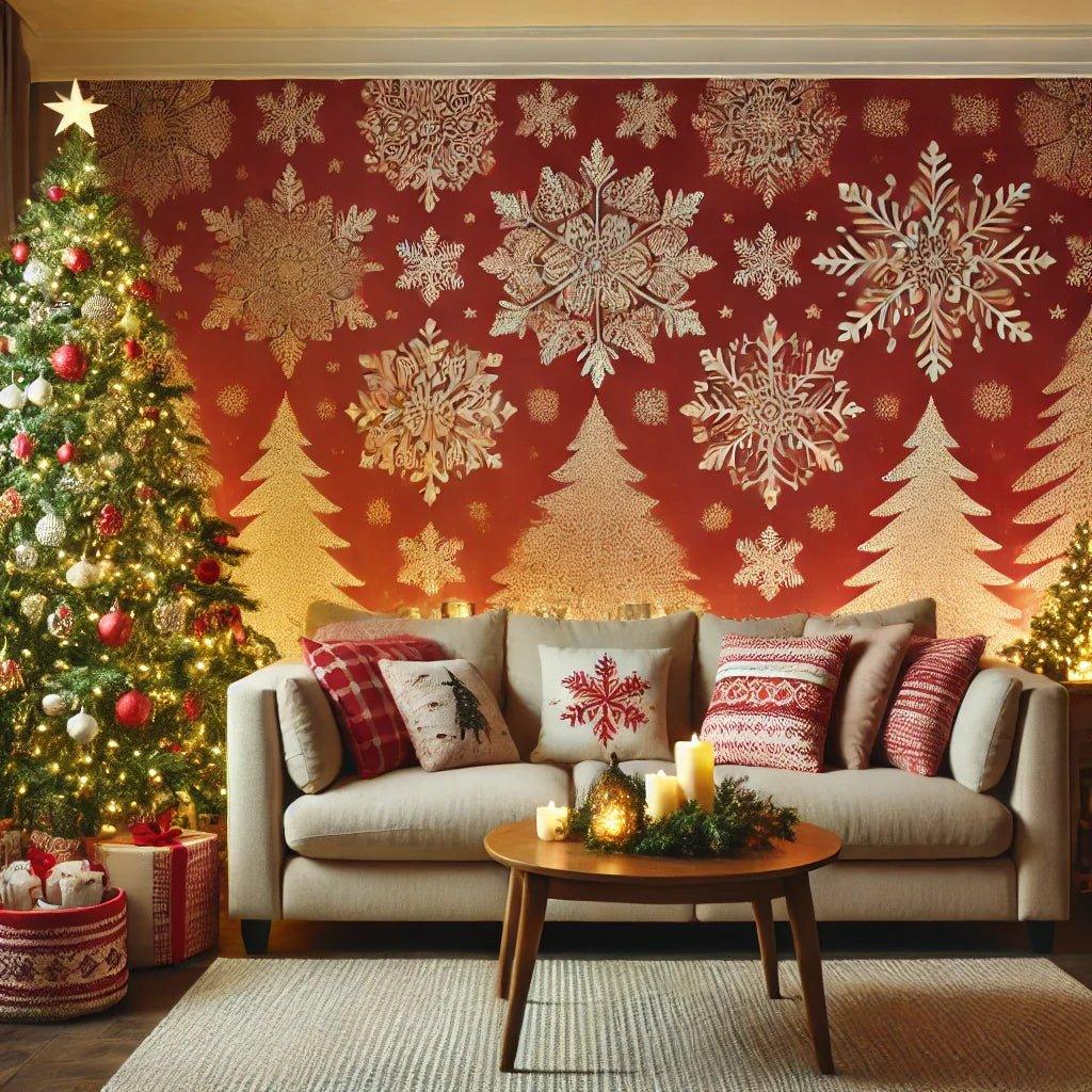 Festive Transformations: Christmas Wall Decor Ideas with Peel-and-Stick Wallpaper - BuenaVista Wallpaper