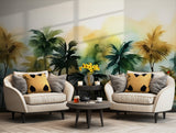 Nature-themed wallpaper mural of palm trees, perfect for creating a tranquil atmosphere.
