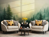 Scenic forest wallpaper capturing the peacefulness of a misty morning