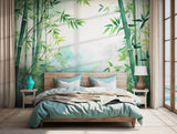 Tranquil bamboo forest scene ideal for a zen-inspired wall design