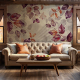 Elegant botanical wallpaper featuring watercolor-style leaves