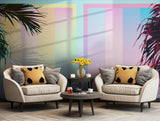 Vibrant tropical palm leaves wallpaper in gradient tones