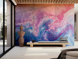 Pastel marble swirl wallpaper with pink, purple, and blue tones