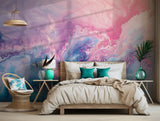 Abstract swirl pattern wallpaper in soft pastel colors for home decor