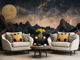 Ethereal nature wallpaper featuring mountains and a luminous night sky