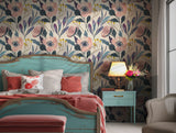 Soft-hued floral wallpaper design for stylish wall decor