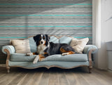 Modern coastal-inspired watercolor stripes for elegant wall decor