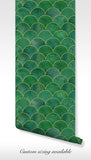 Stylish geometric scallop pattern wallpaper perfect for elegant spaces