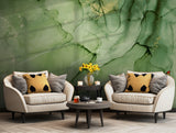 Contemporary green and gold marble-inspired wall decor for modern spaces