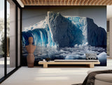 Stunning Arctic iceberg wallpaper with blue and white tones for serene wall decor