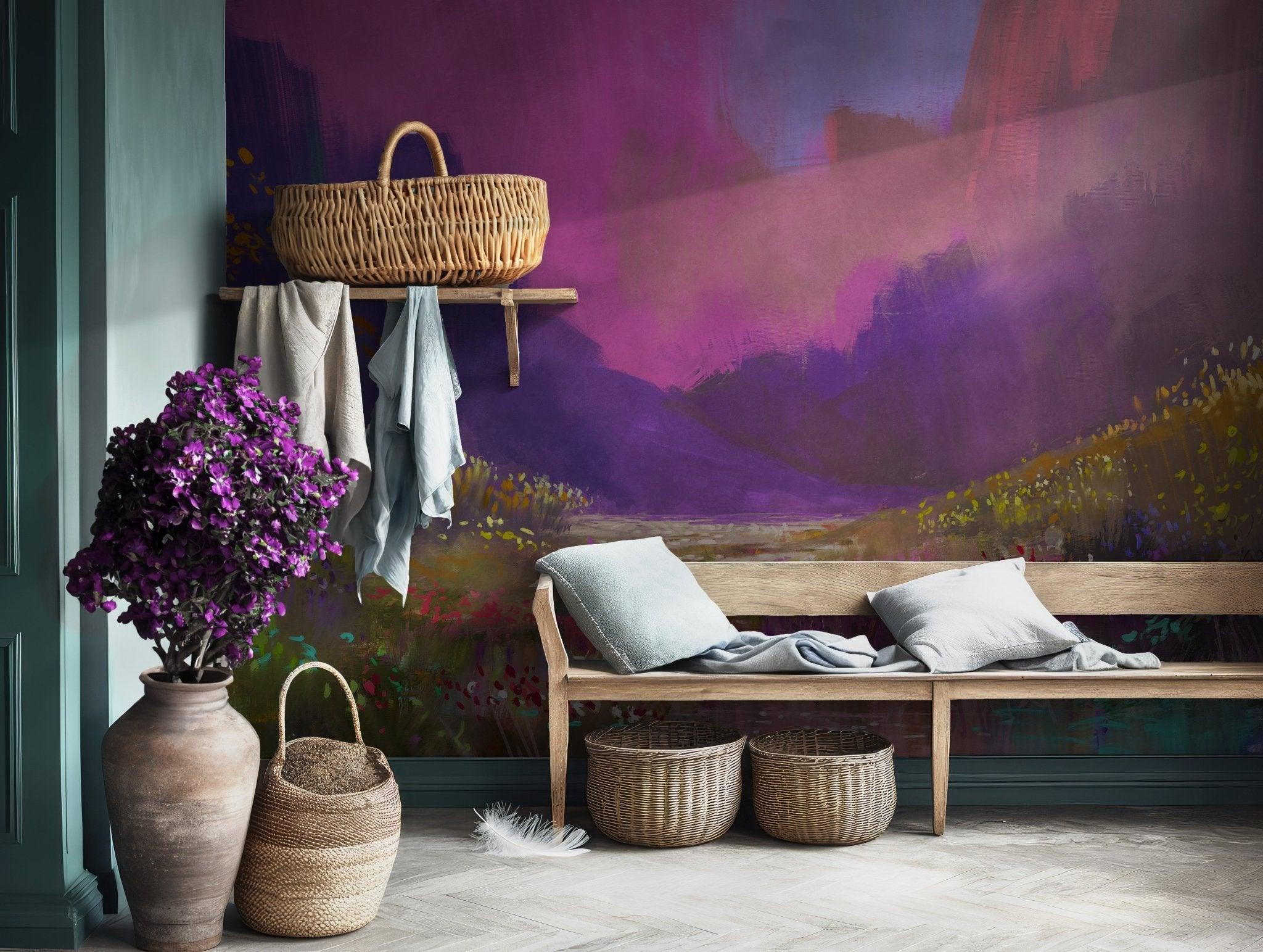 Art Colorful Abstract Wallpaper - Self Adhesive Wall Mural - Dreamy Meadow Vibrant Dreamscape BV227