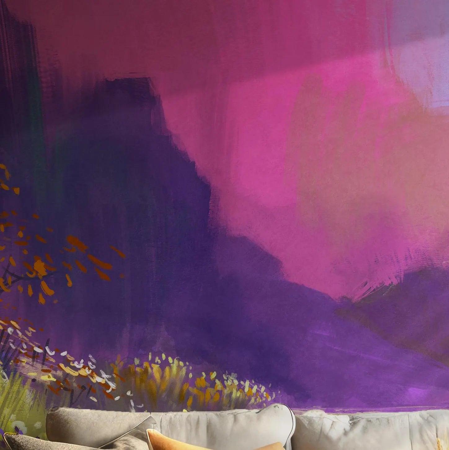 Art Colorful Abstract Wallpaper - Self Adhesive Wall Mural - Dreamy Meadow Vibrant Dreamscape BV227