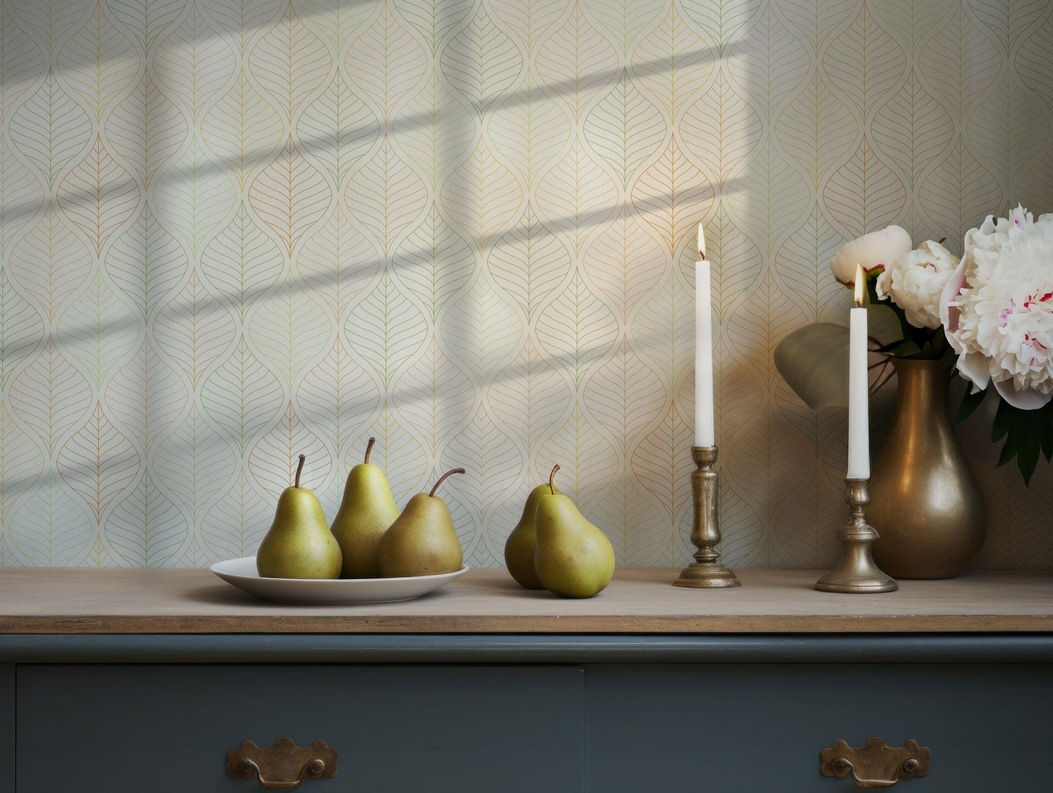 Beige Teardrop Diamond Wallpaper - Peel and Stick Geometric Weaver Pattern - Self Adhesive Modern BV096