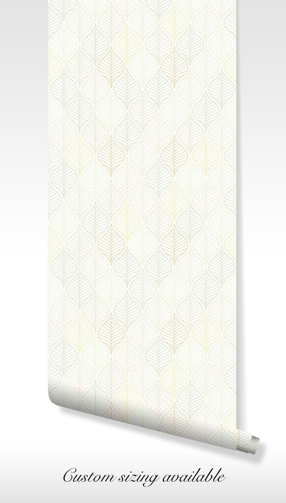 Beige Teardrop Diamond Wallpaper - Peel and Stick Geometric Weaver BV096