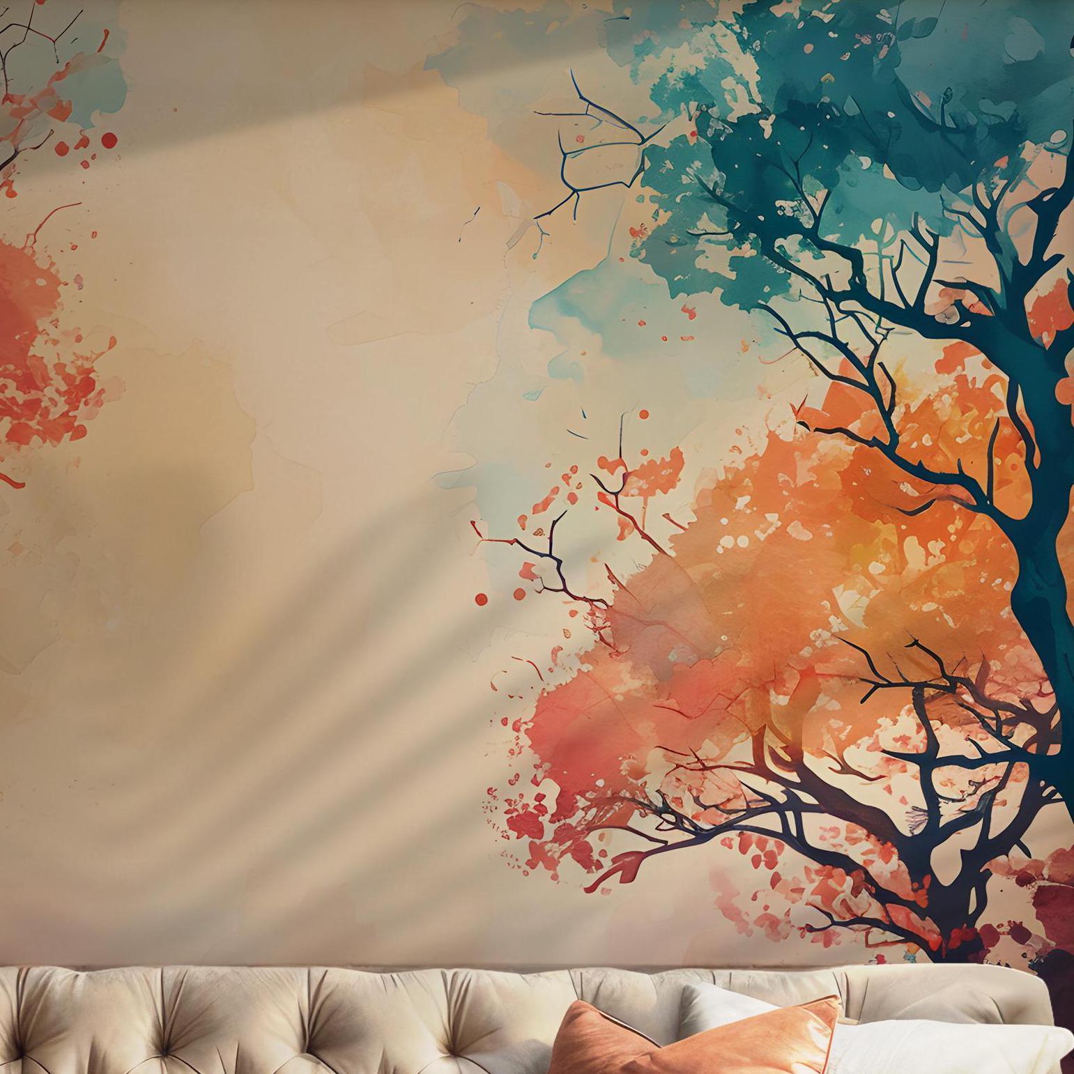 Flower Petals Wallpaper - Self Adhesive Peel & Stick Wall Mural - Blossom Sakura Pink Botanical BV123