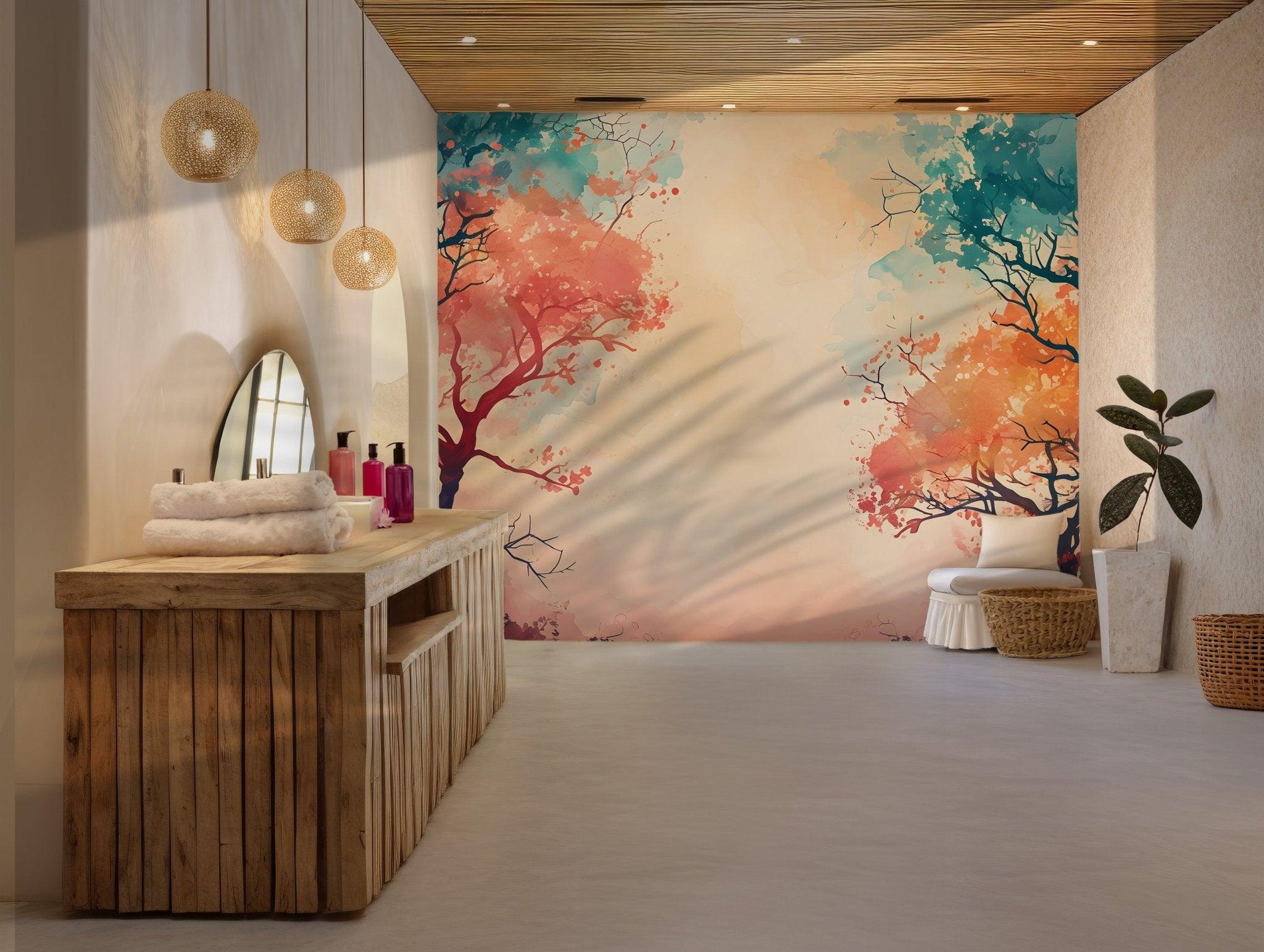 Flower Petals Wallpaper - Self Adhesive Peel & Stick Wall Mural - Blossom Sakura Pink Botanical BV123