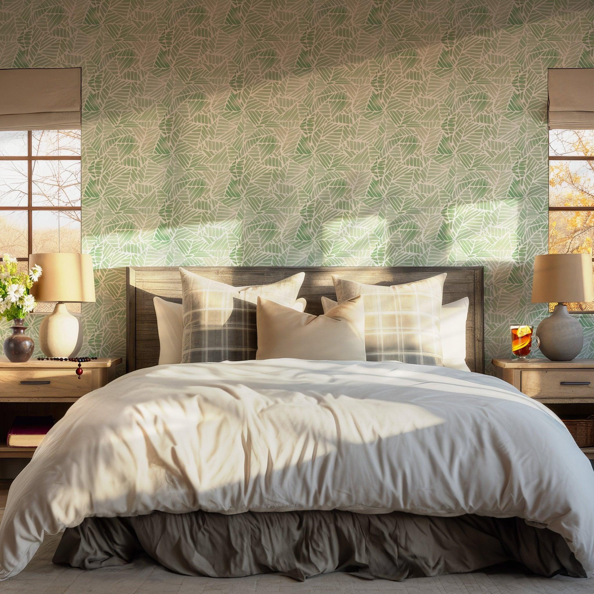 Green Leaf Self Adhesive Wallpaper - Monstera Lush Nature Modern Design - Peel and Stick Pacific Herb Tropical BV092