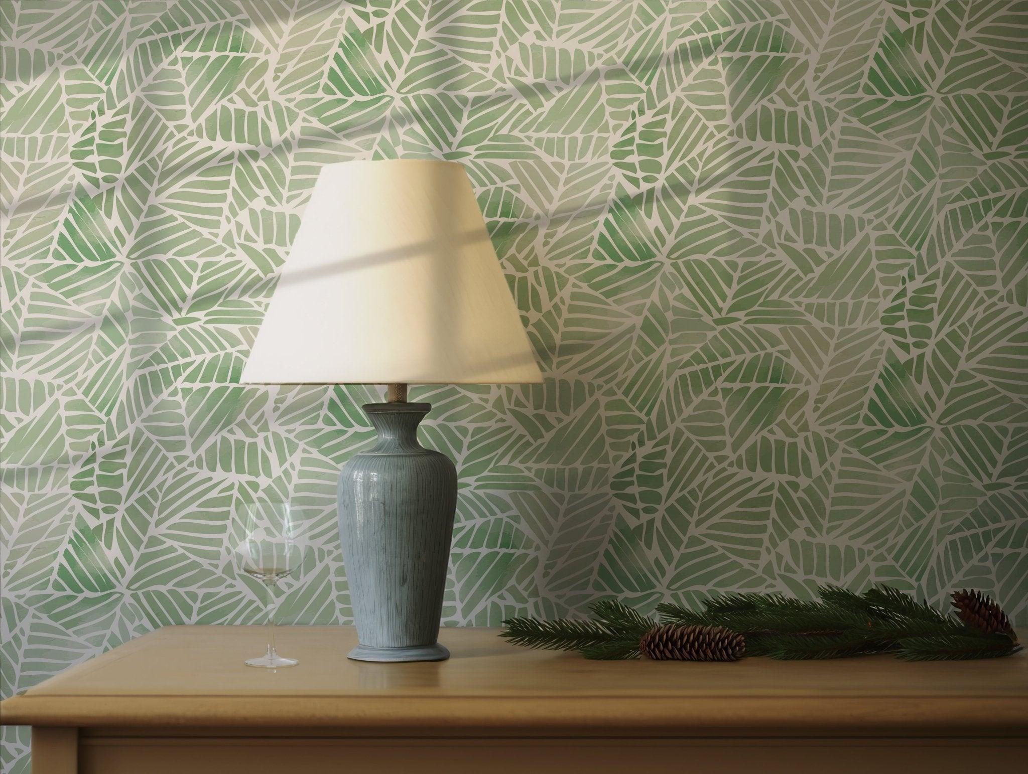 Green Leaf Self Adhesive Wallpaper - Monstera Lush Nature Modern Design - Peel and Stick Pacific Herb Tropical BV092