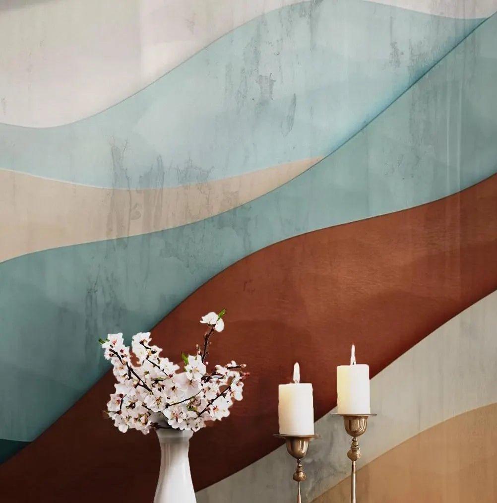 Minimalist Desert Drift Wallpaper - Wall Mural Peel and Stick - Abstract Sand Waves Landscape BV184