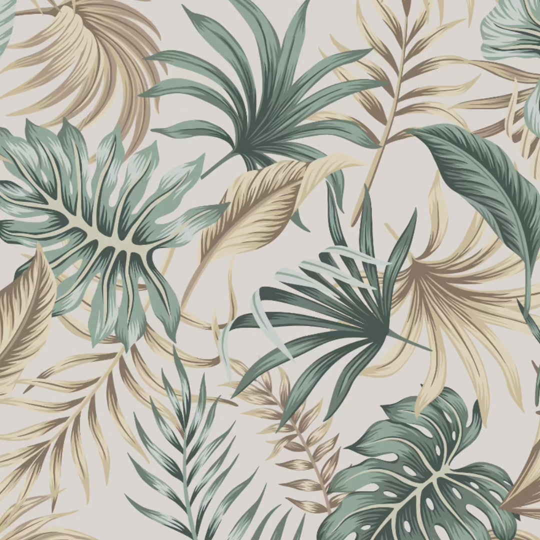 Green Palm Monstera Tropical Wallpaper - Peel and Stick Self Adhesive - Leaf Botanical Jungle BV081