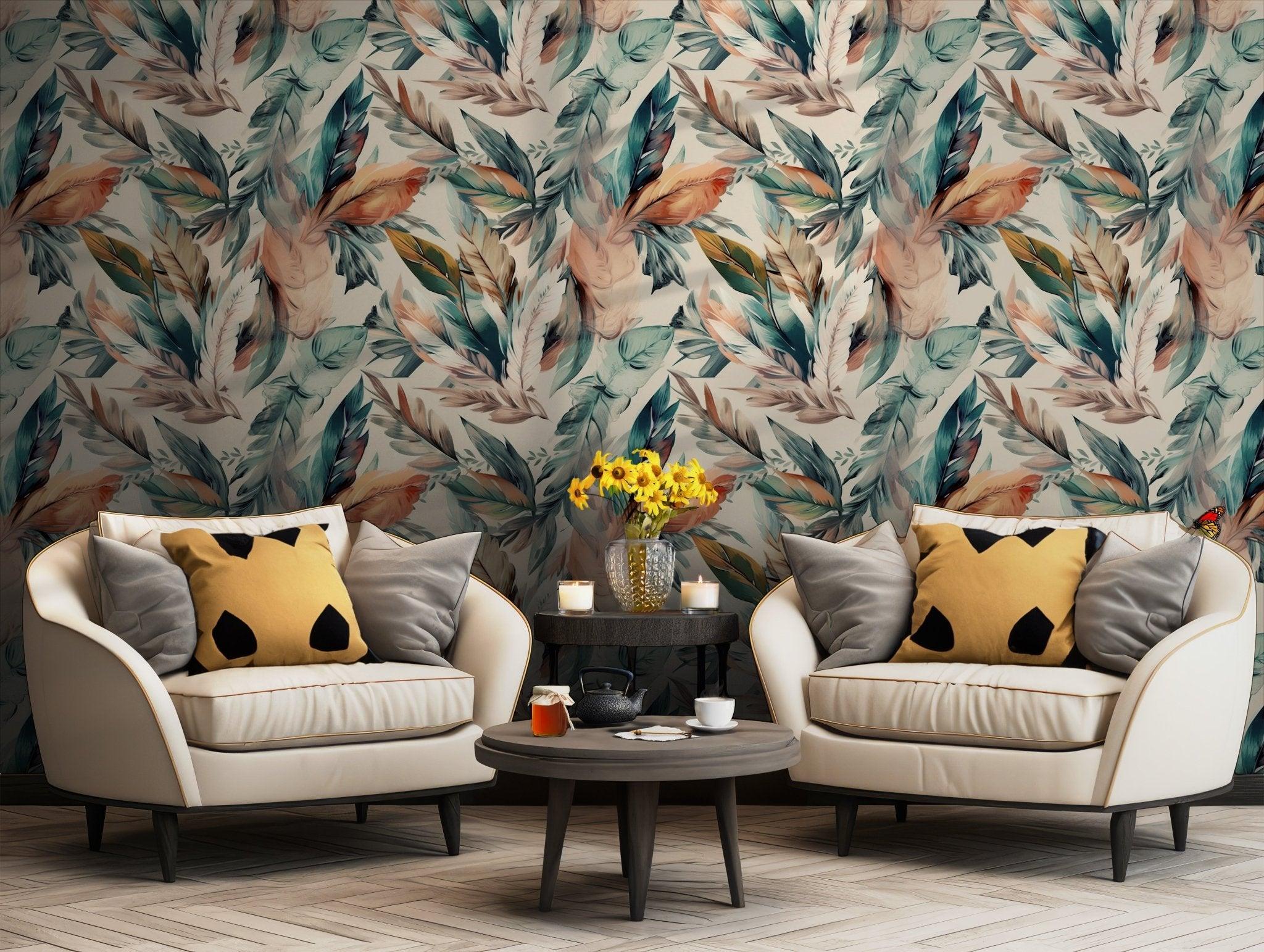 Boho Garden Wallpaper - Peel and Stick Wall - Blush Floral Print Wildflowers Botanical BV112